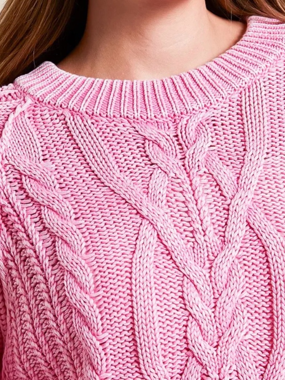 Free People Frankie 100% Cotton Pink Cable Knit NWT still in bag! 🌷